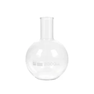 Ballon à fond plat, col étroit, verre borosilicaté 3.3, ASTM E438 Type I, DIN/ISO 1773 | CrystAll