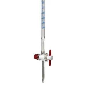 Burette à robinet droit, clé PTFE, Schellbach, borosilicate 3.3, classe AS, avec certificat de lot | CrystAll