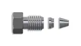 Stainless Steel Fittings for HPLC with Short Screw(s), 10/pack. 1.6 mm id, includes fitting screws (length: 9.5mm), front and back ferrules