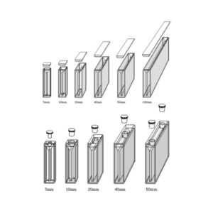Micro-cuves rectangulaires (0,35 à 7mL) pour spectrophotomètre UV-Vis/NIR